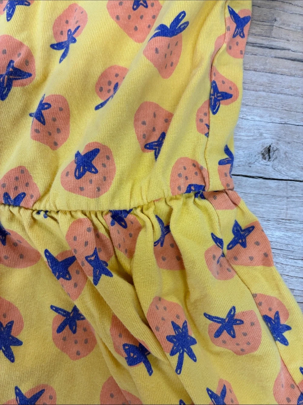 Tea Collection Girls Yellow Strawberry Short Sleeve Cotton Twirl Dress Size‎ 6